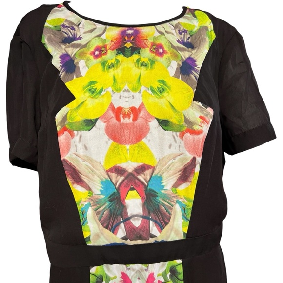 Prabal Gurung - Women’s Black Dress with Central Floral print Sz 14 - Picture 2 of 7